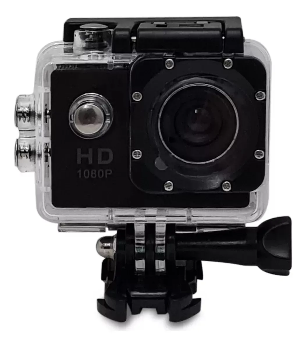 Cámara De Acción Deportiva Impermeable 1080p Sumergible Pantalla: 2″ TFT LCD