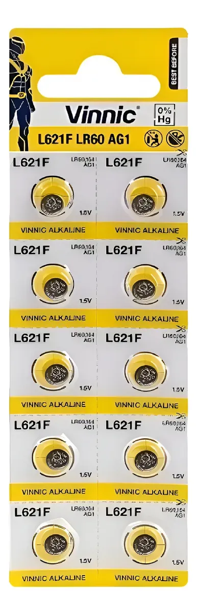 Pila De Reloj X10 Unidades Tipo Alcalina 1,5v Modelos L621F LR60 AG1