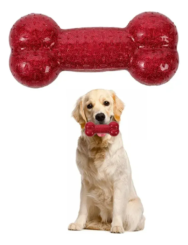 Juguete Hueso De Colores Para Mascotas / Hueso De Goma con chifle