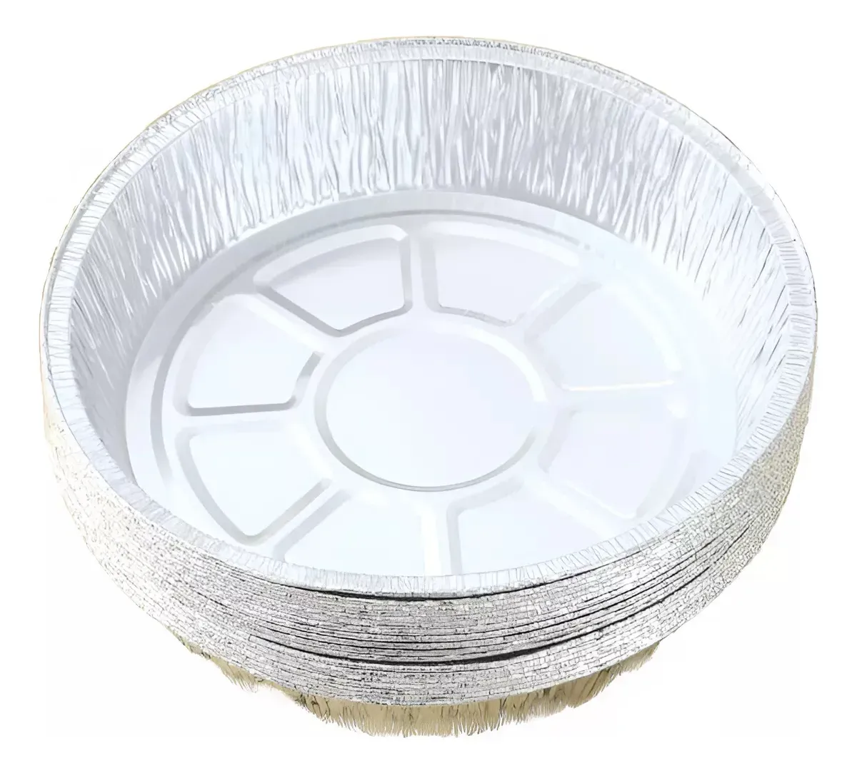 Bandeja Aluminio Plateadas Para Freidora 20x4cm Redonda 50 Unidades