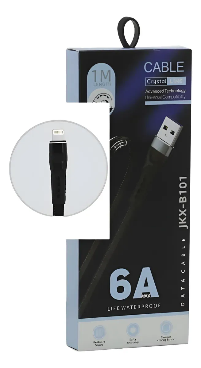 Cable Micro Usb 1m De Largo Mallado Negro Cable de Carga
