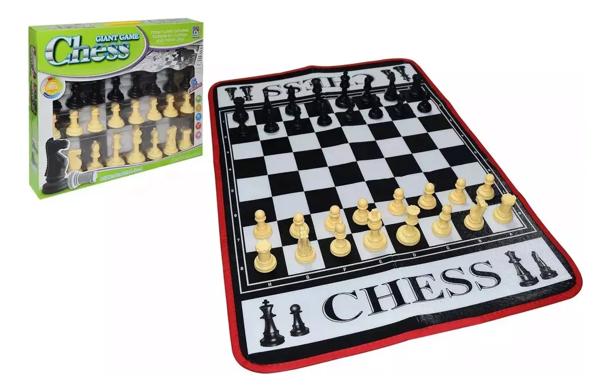 Ajedrez Juego Gigante 92x65x0.3cm Valija  Plastico