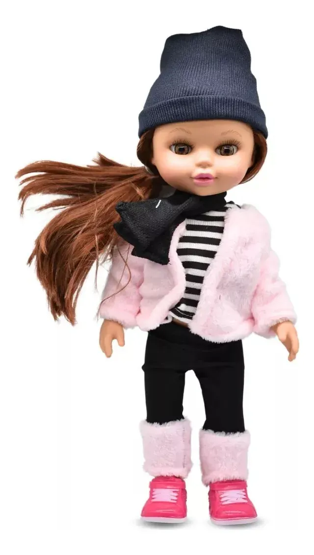Muñeca De Goma Musical Con Gorro De Invierno