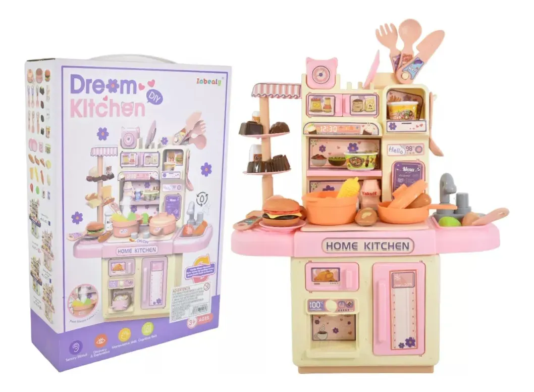 Mini Cocina Con Accesorios Luz Agua Y Vapor A Pilas Con stickers
