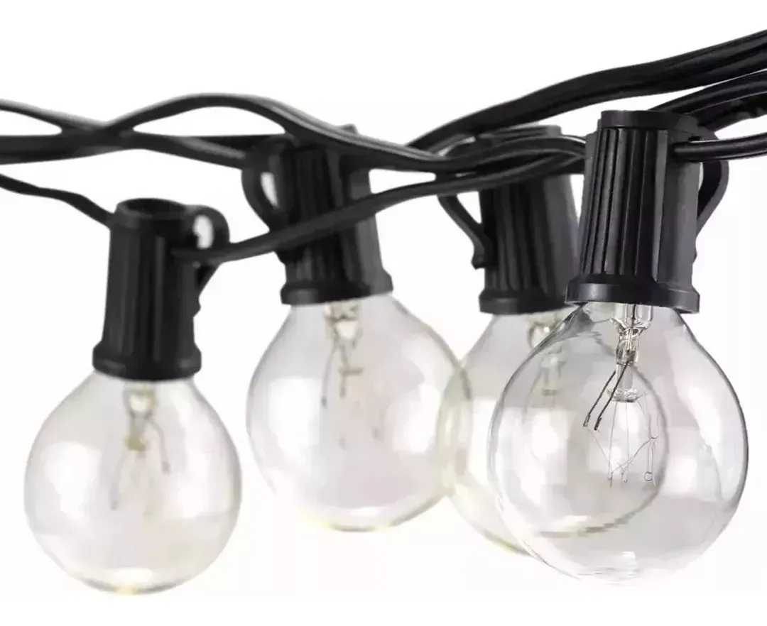 Guirnalda Guía Luces lámparas de Vidrio Cálidas 25 Luces+2 Repuesto 7.5 M
