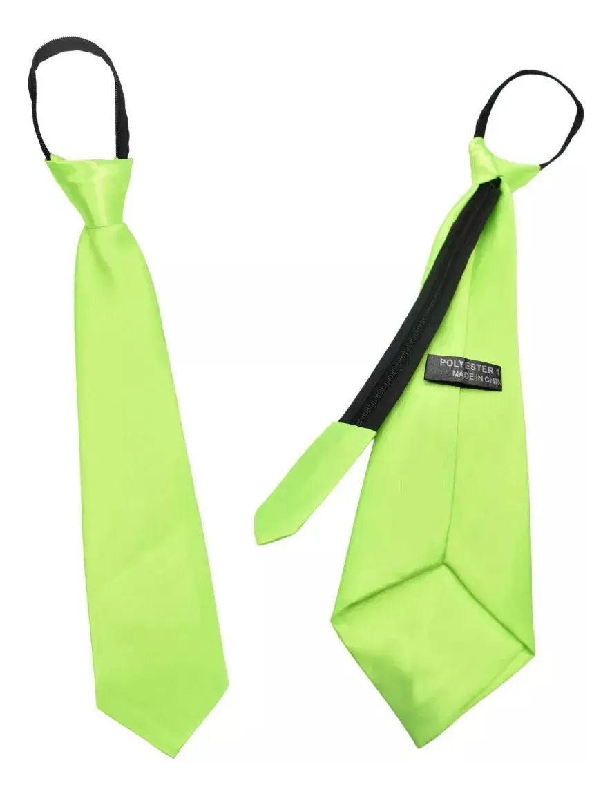 Corbata Para Cotillón Con Cierre 36cm Materia Tela Color Verde