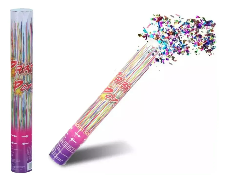 Tubo Lanza Papeles Coloridos De 80 Cm De Largo