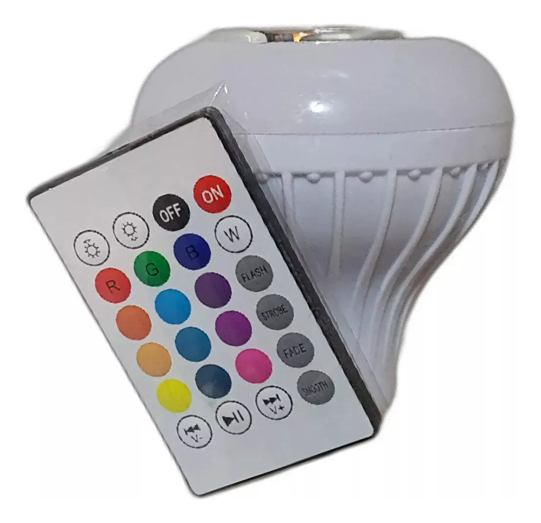 Lámpara Parlante Luces Led Con Control Rosca E27