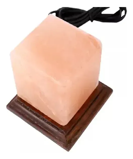Lampara De Sal Himalaya Cuadrada Con Luz De Colores Usb