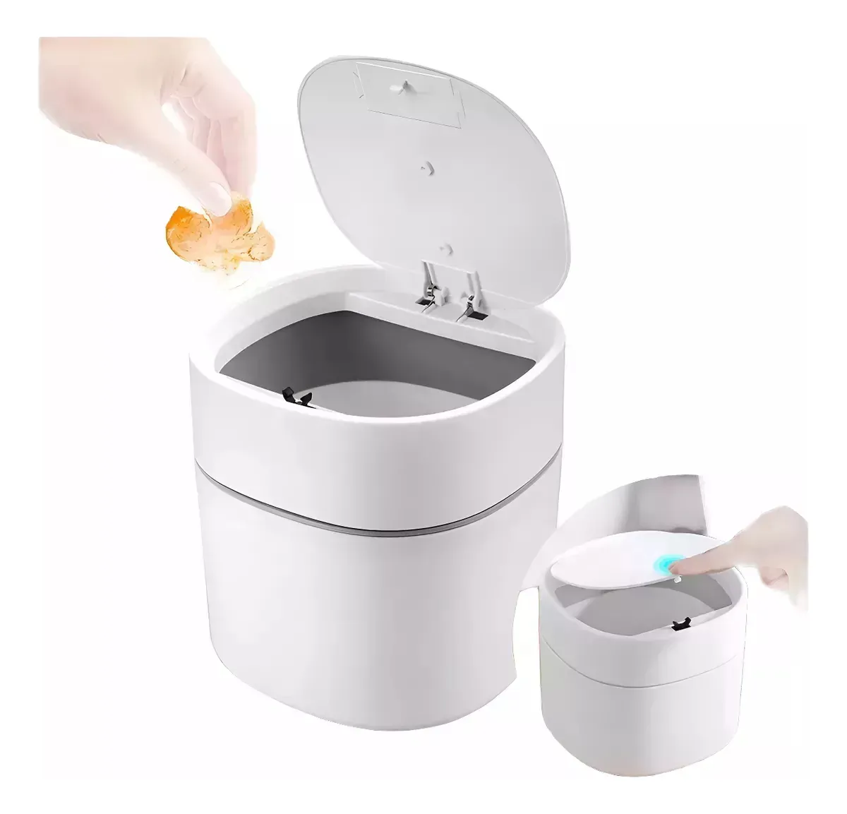Papelera De Plástico Para Mesada Tapa Limpieza Cesto 2l