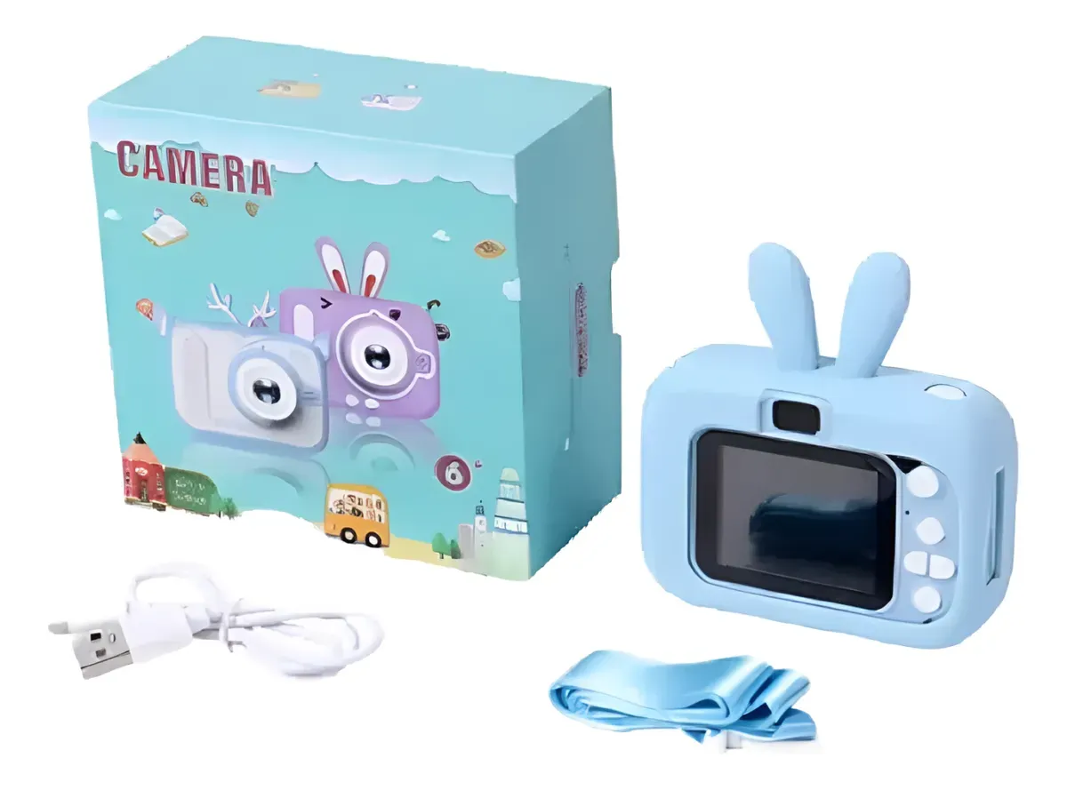 Camara Digital Divertida Forma Conejo HD dual Juguete Infantil