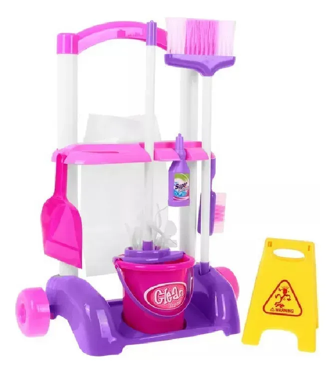 Juego Set De Limpieza Juguete Para Limpiar Con Carro