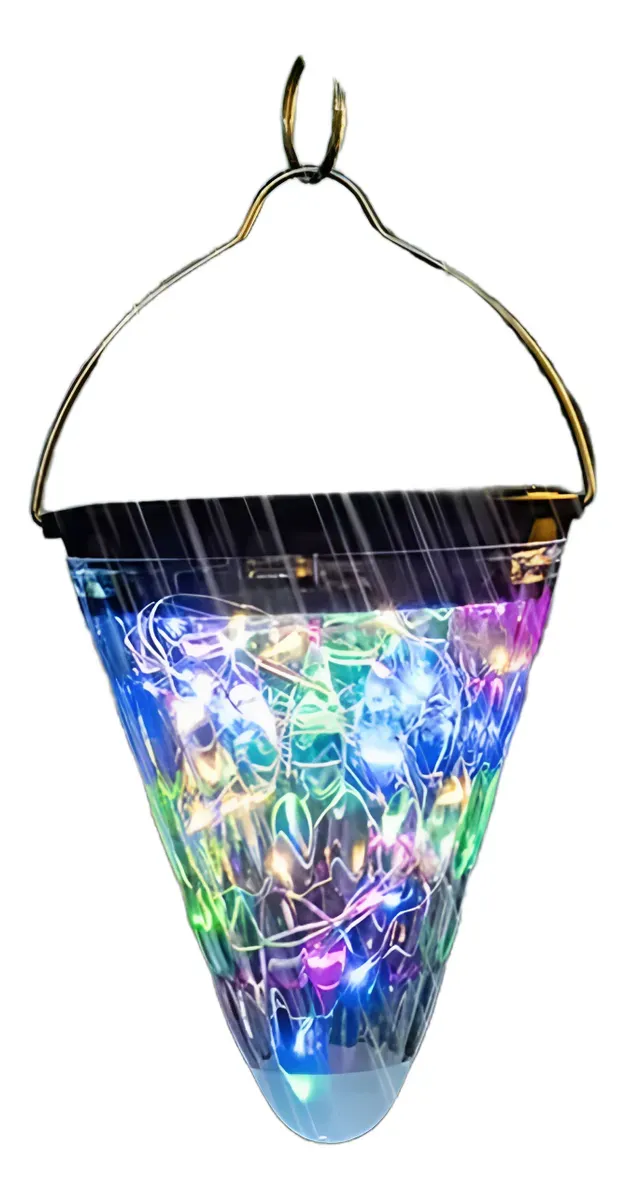 Luz Colgante Forma Cono Solar Para Jardín Lámpara Decorativa
