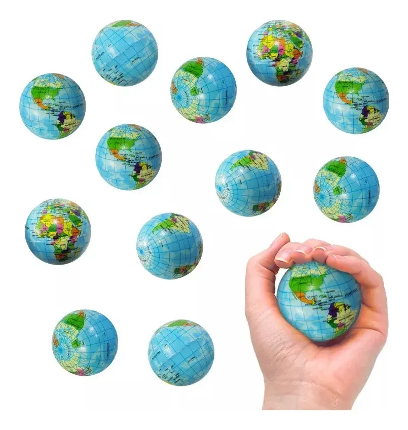 Pack De 12 Pelotas Blandas Del Planeta Tierra 6cm