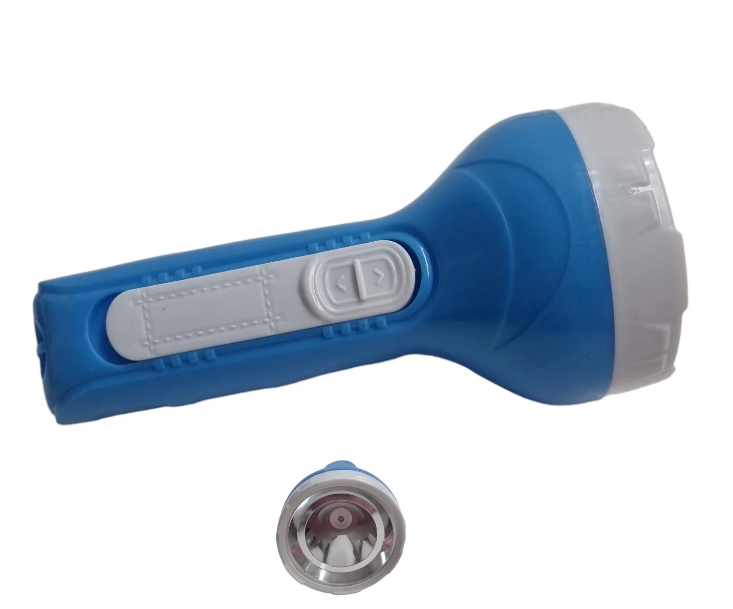 Linterna Led De Plastico En Colores Funcion A Pila Luz Blanca