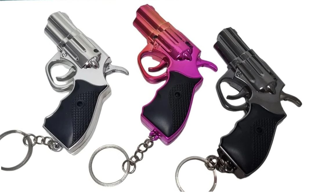 Llavero-linterna Pistola Con Laser Varios Colores
