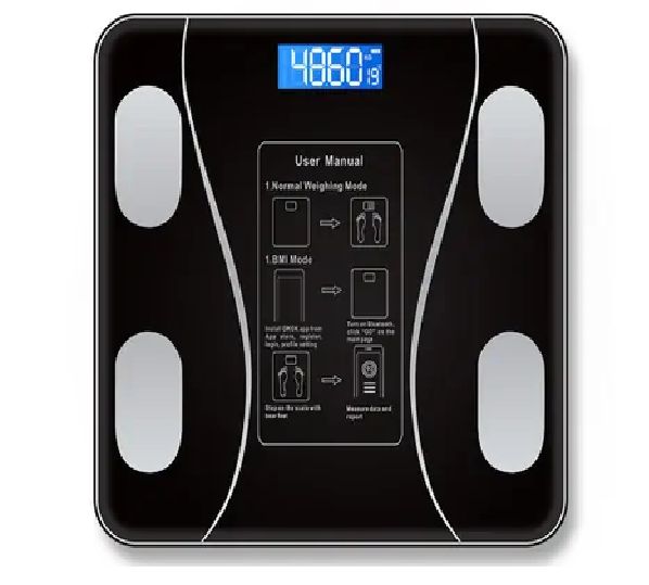 Balanza Corporal Digital Inalámbrica Medición Grasa Muscular Negro