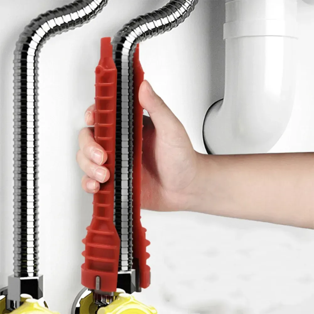 Llave Inglesa 5 En 1 Versátil Para Sanitaria, Fregadero Rojo