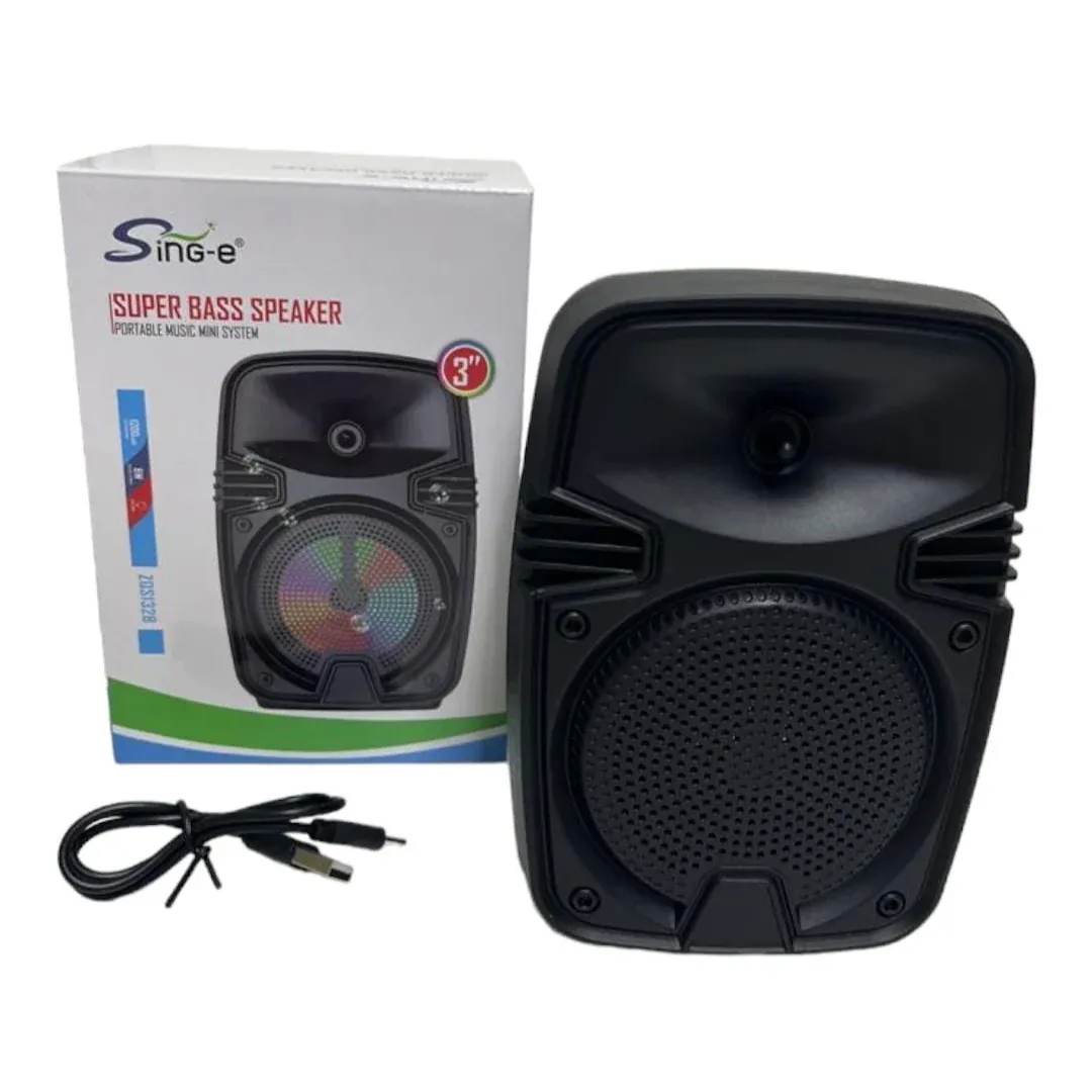 Parlante Portátil Bluetood Sd Luces Colores