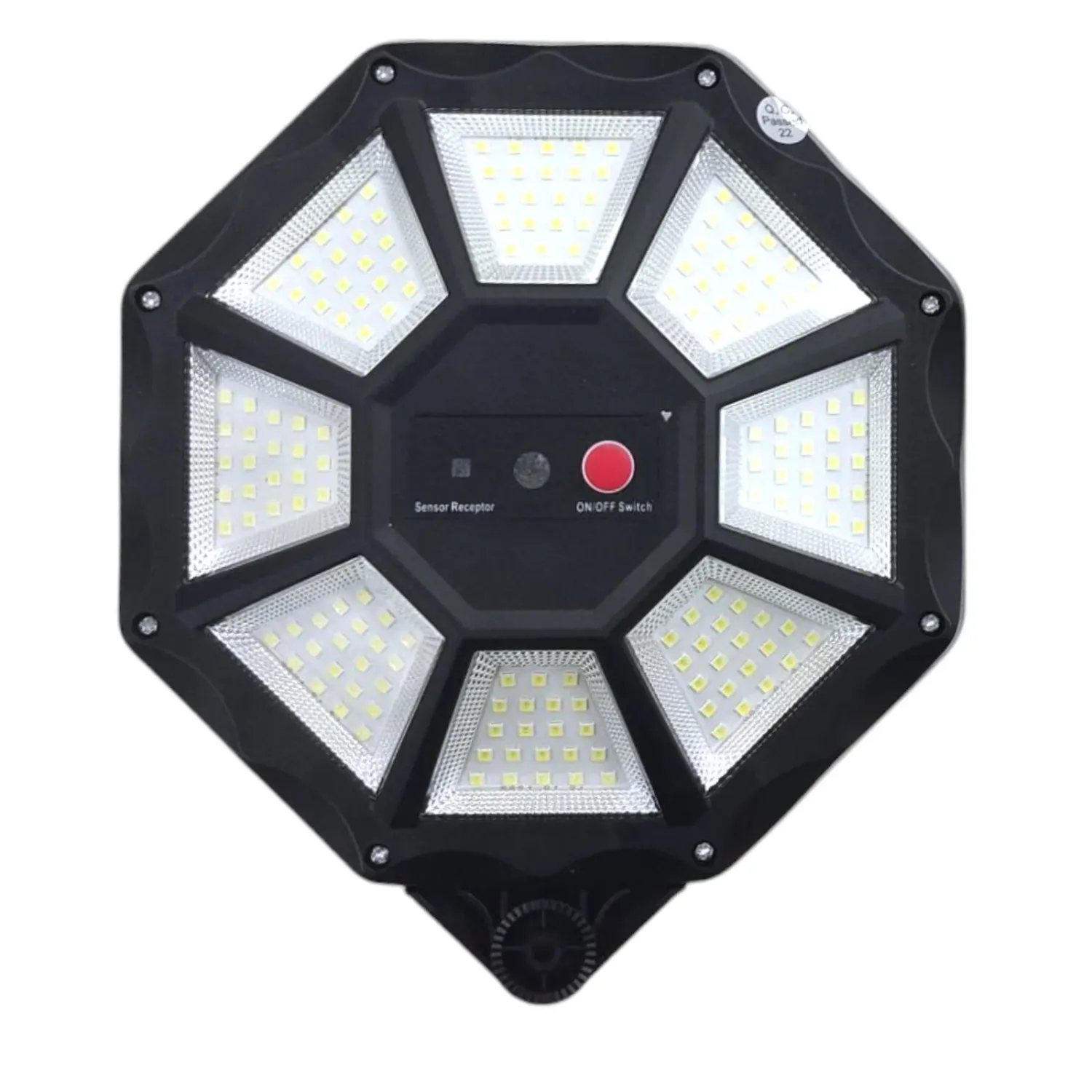 Luz Solar LED Octagonal 240W para Exterior Con Sensor Montaje en Poste o Pared