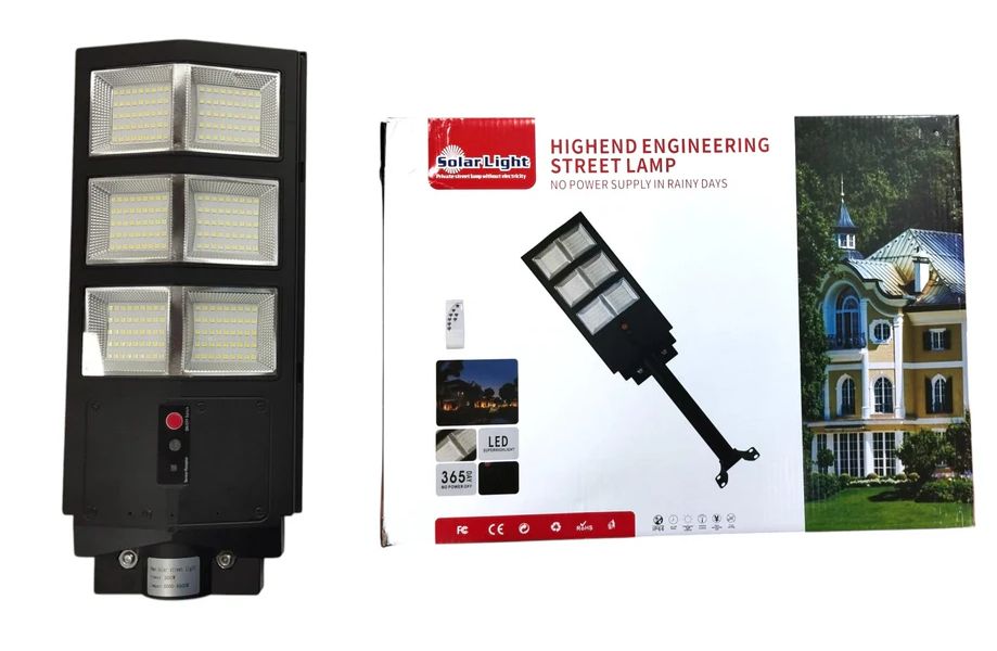 Luz Solar 300w Led De Exterior Panel Solar Negro