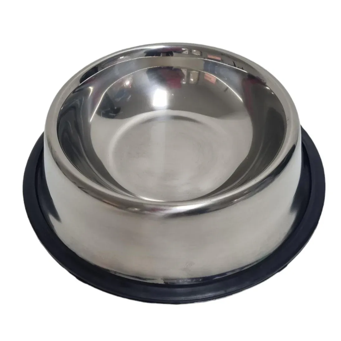 Plato Cuenco Para Mascota De Metal De 20 Cm Color Plateado