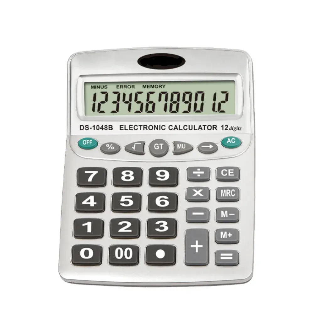 Calculadora Electrónica Kadio Kd-1048b De 12 Dígitos Plateado