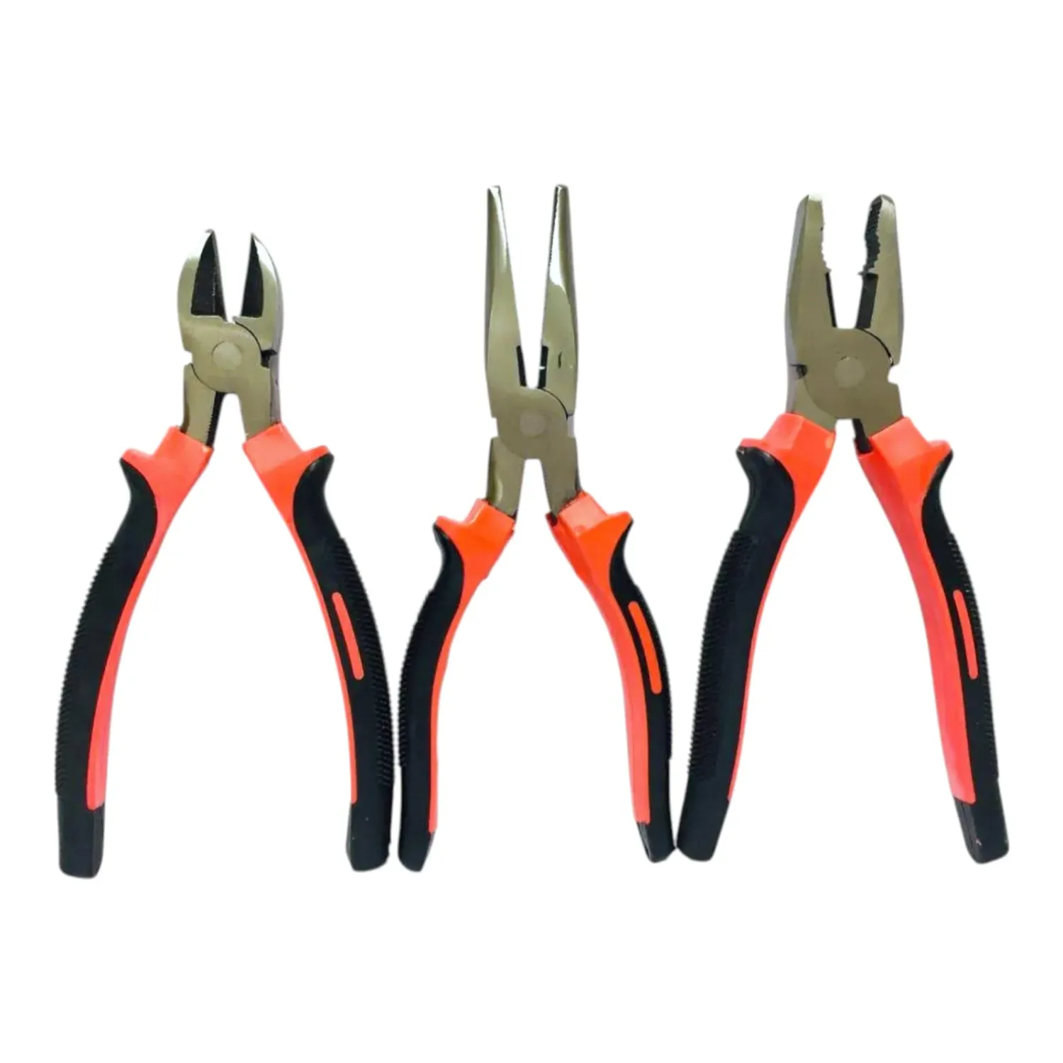 Pinza Universal, Alicate De Corte Y Punta Fina Tres Piezas 8 Pulgadas
