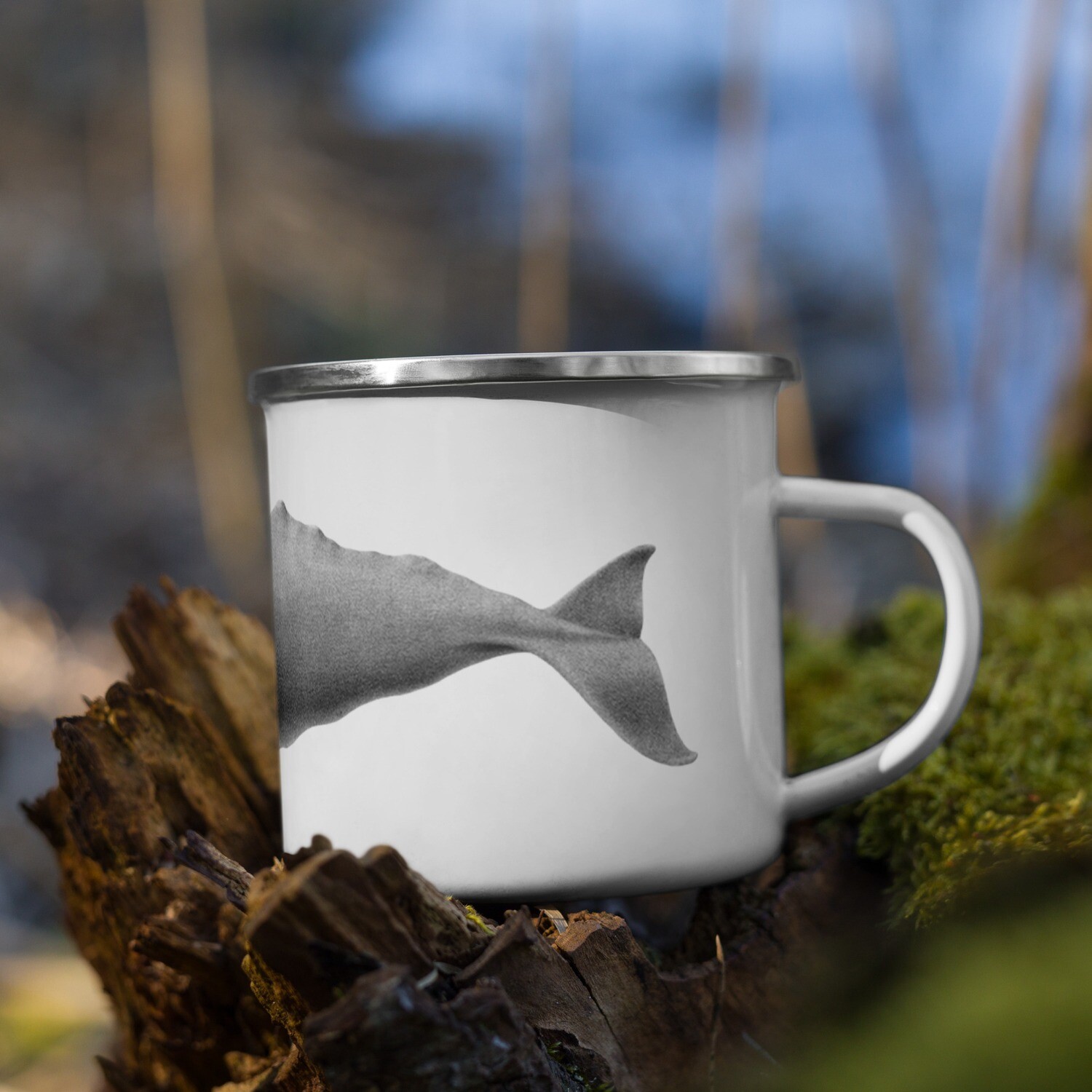Illustrated Whale - Enamel Mug