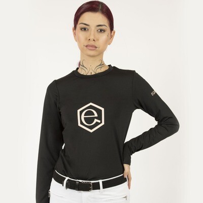 T-Shirt Equitazione Donna Equityum Freya Maniche Lunghe, Eleganza Italiana e Funzionalità Tecnica per il Cavaliere e l’Amazzone, Tessuto Traspirante