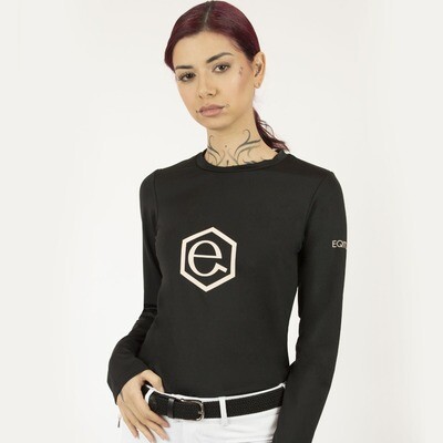 T-Shirt Equitazione Donna Equityum Freya Maniche Lunghe, Eleganza Italiana e Funzionalità Tecnica per il Cavaliere e l’Amazzone, Tessuto Traspirante