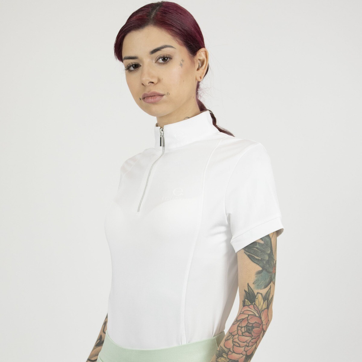 T-Shirt Concorso Donna Equityum Flora, Eleganza Italiana e Funzionalità Tecnica per il Cavaliere e l’Amazzone, Tessuto Traspirante