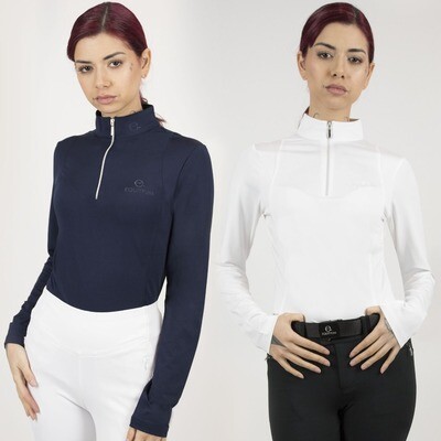 T-Shirt Manica Lunga Donna Equityum Ester, Eleganza Italiana e Funzionalità Tecnica per il Cavaliere e l’Amazzone, Tessuto Traspirante