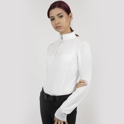 T-Shirt Manica Lunga Donna Equityum Ester, Eleganza Italiana e Funzionalità Tecnica per il Cavaliere e l’Amazzone, Tessuto Traspirante