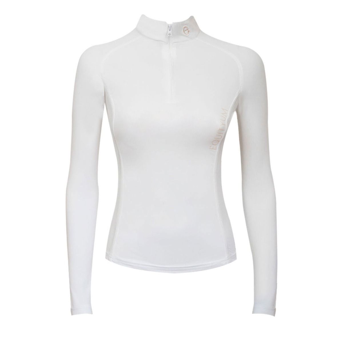 Polo Gara Equitazione Bambina Equityum Blair Manica Lunga, Colore: Bianco, Taglie: 10 anni