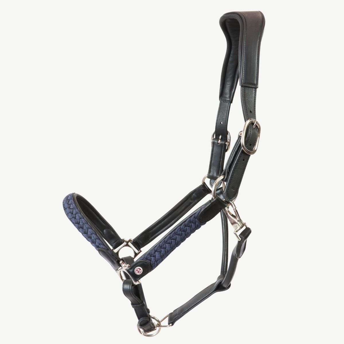 Cavezza Equityum Cuoio e Intreccio Giverny, Colore: Nero/Blu, Taglie: Pony