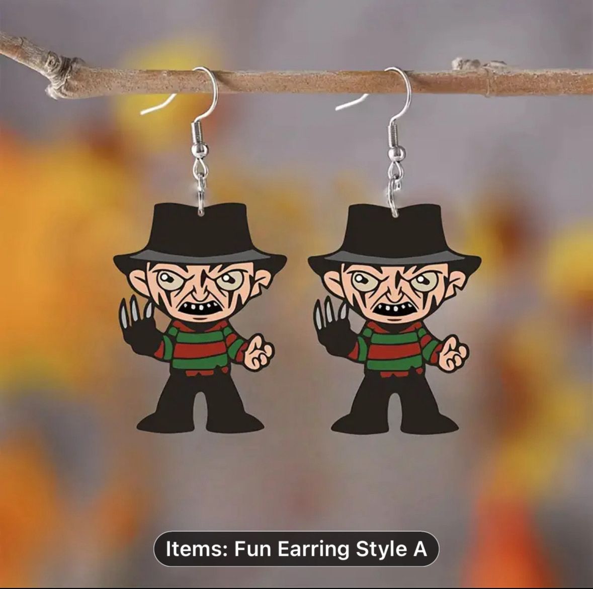 Freddy Krueger Dangling Earrings