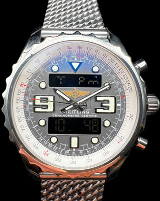 2012 Breitling Chronospace 48MM Quartz Grey Dial Steel Bracelet (A7836534/F551)
