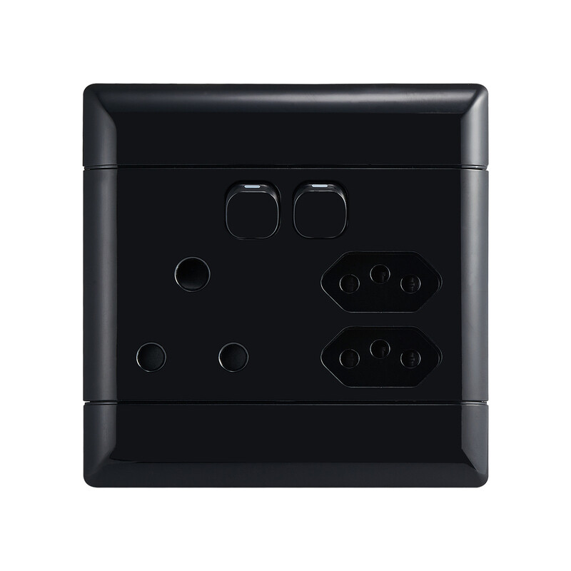 SINGLE PLUG+2*3PIN (BLACK) NEU