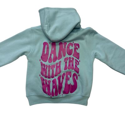 Dance With The Waves Kids Hoodie Blue