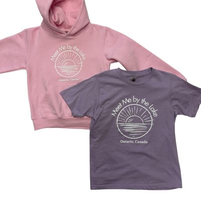Meet Me by the Lake Kids Hoodie Pink