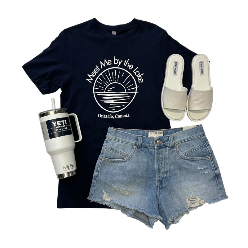 Meet Me by the Lake Tee Navy
