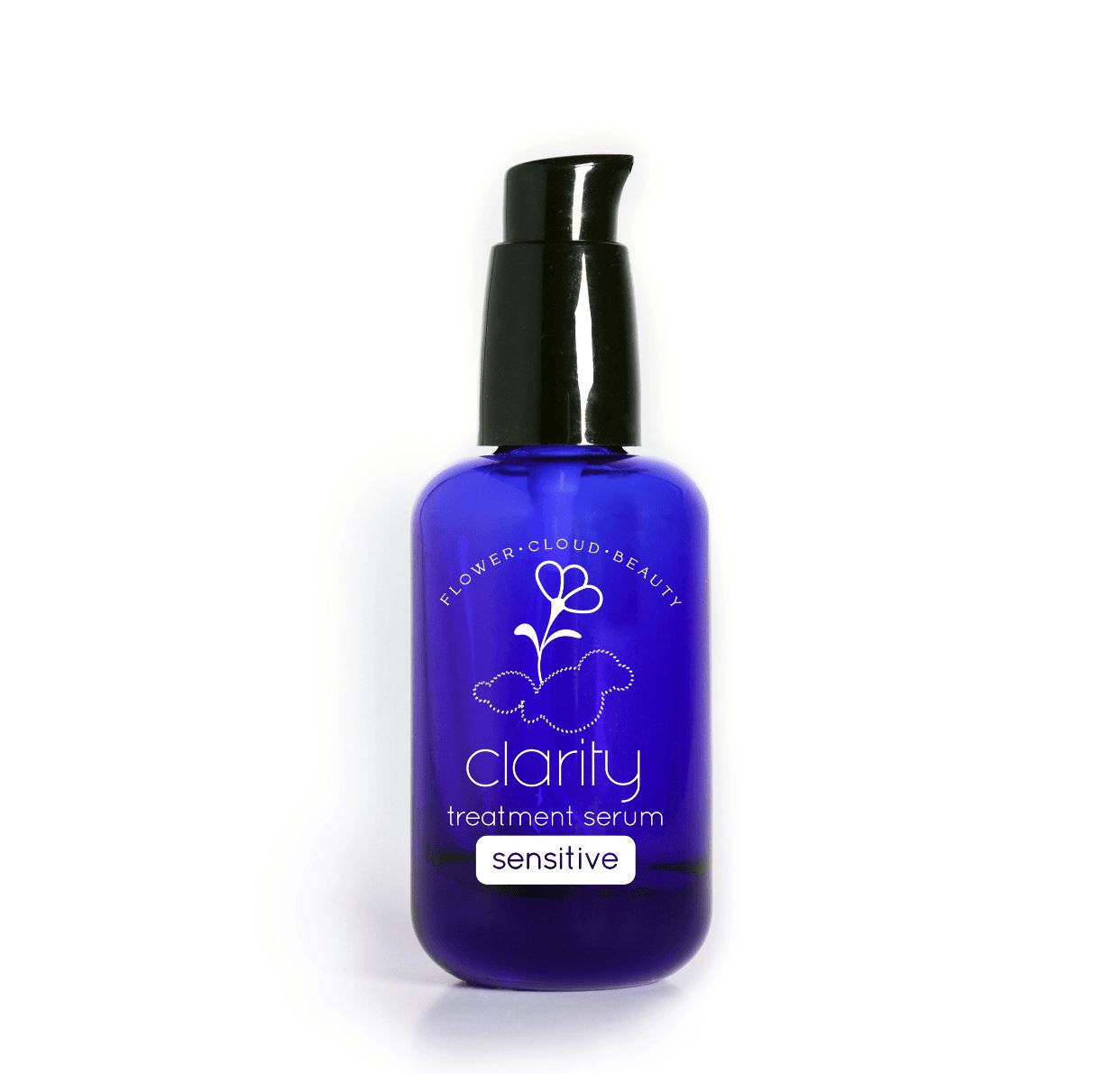 Clarity serum sensitive, blue bottle, treatment serum for sensitive skin.