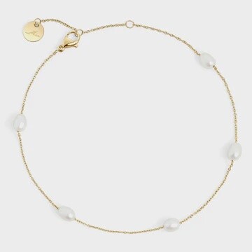 Opal Pearl Anklet Gold