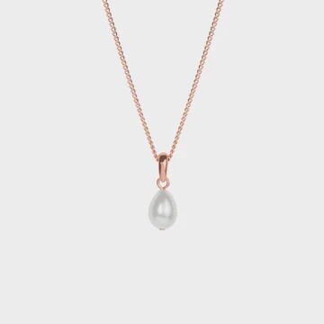 Sally Pearl Necklace Rose Gold