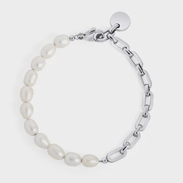 Reina Pearl Bracelet Silver