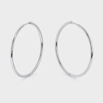 Mimosa Large Huggie Earrings Silver