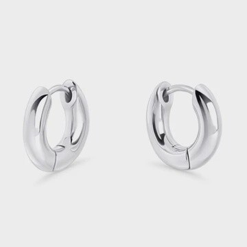 Chroma Small Huggie Earrings Silver