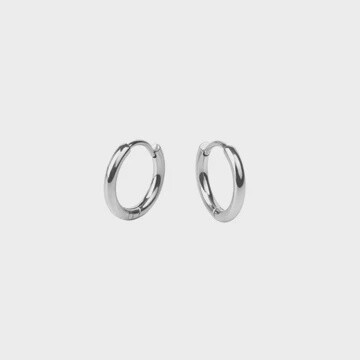 Stacks Huggie Earrings Silver 10 mm