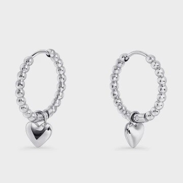Violet Huggie Earrings Silver